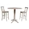 International Concepts Round 42 in Rd Pedestal Bar Height Table, 2 Bar Height Stools, Washed Gray Taupe, 42 in W, 42 in L K09-42DPT-27-S6133-2 - alternate 1